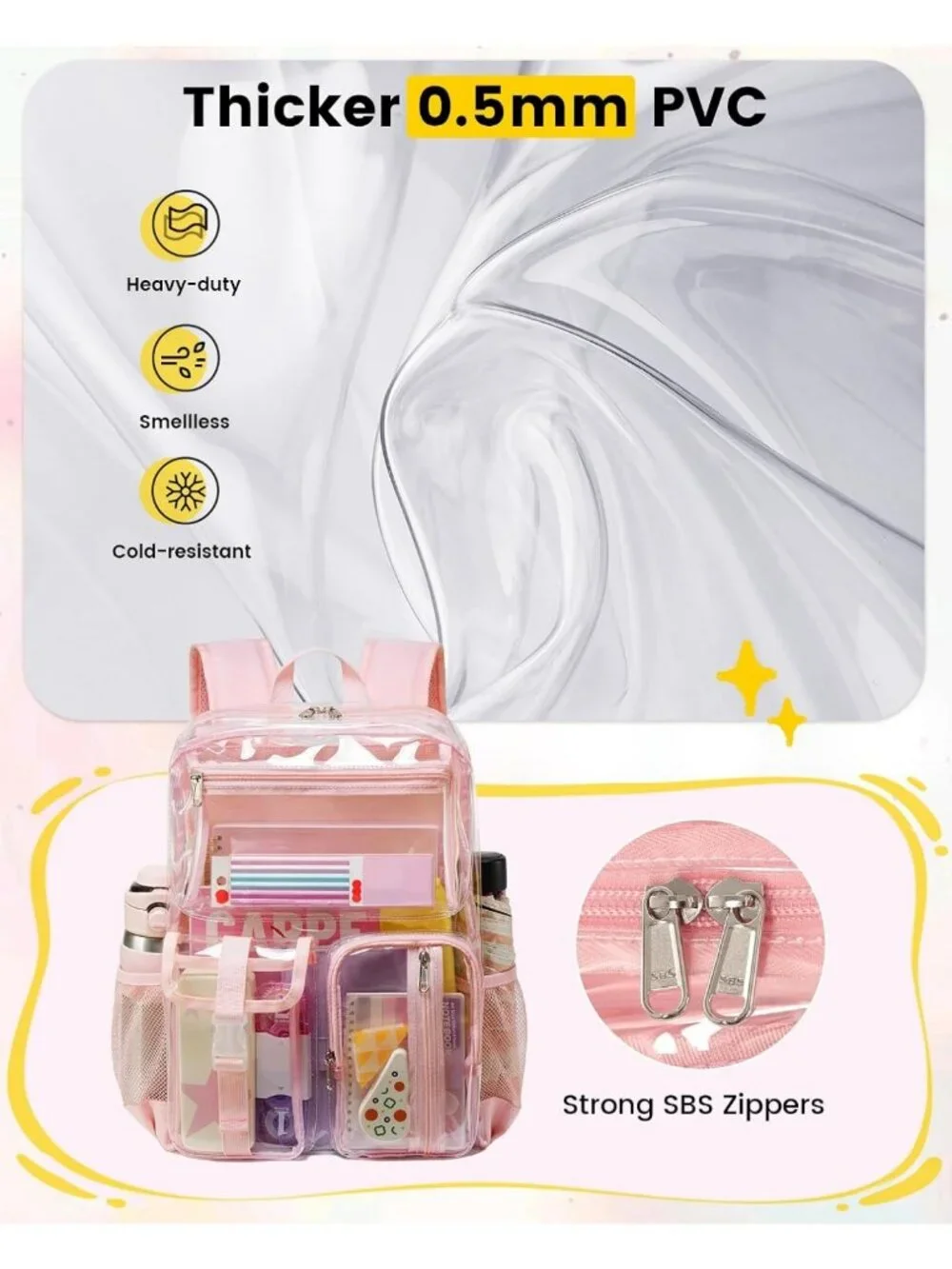 Clear Heavy Duty Backpack for School | 16